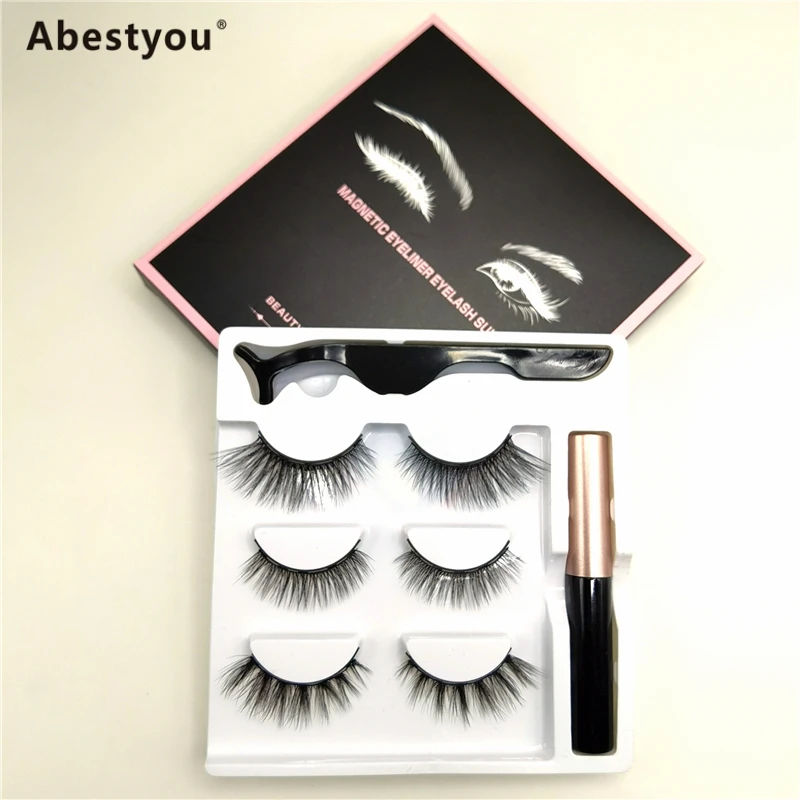 

Abestyou Eyelashes With 5 Magnets 3D False Lashes Natural For Mink Eyelashes Extension Long Reusable Faux Cils Magnetique