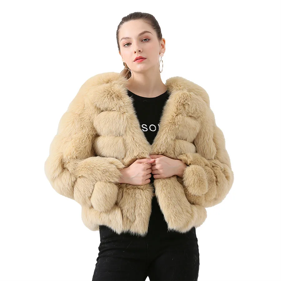 

QIUCHEN QC19024 real fox fur coat genuine fur jacket women coat winter thick fur