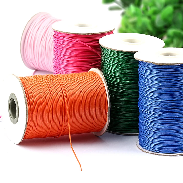 

Wholesale 0.5mm 0.8mm 1mm 1.5mm 2mm 2.5mm 3mm 3.5mm 4mm 5mm Non-Elastic Korean Waxed Cord Colorful Waxed Rope For Decoration, Colorful (as our colors)