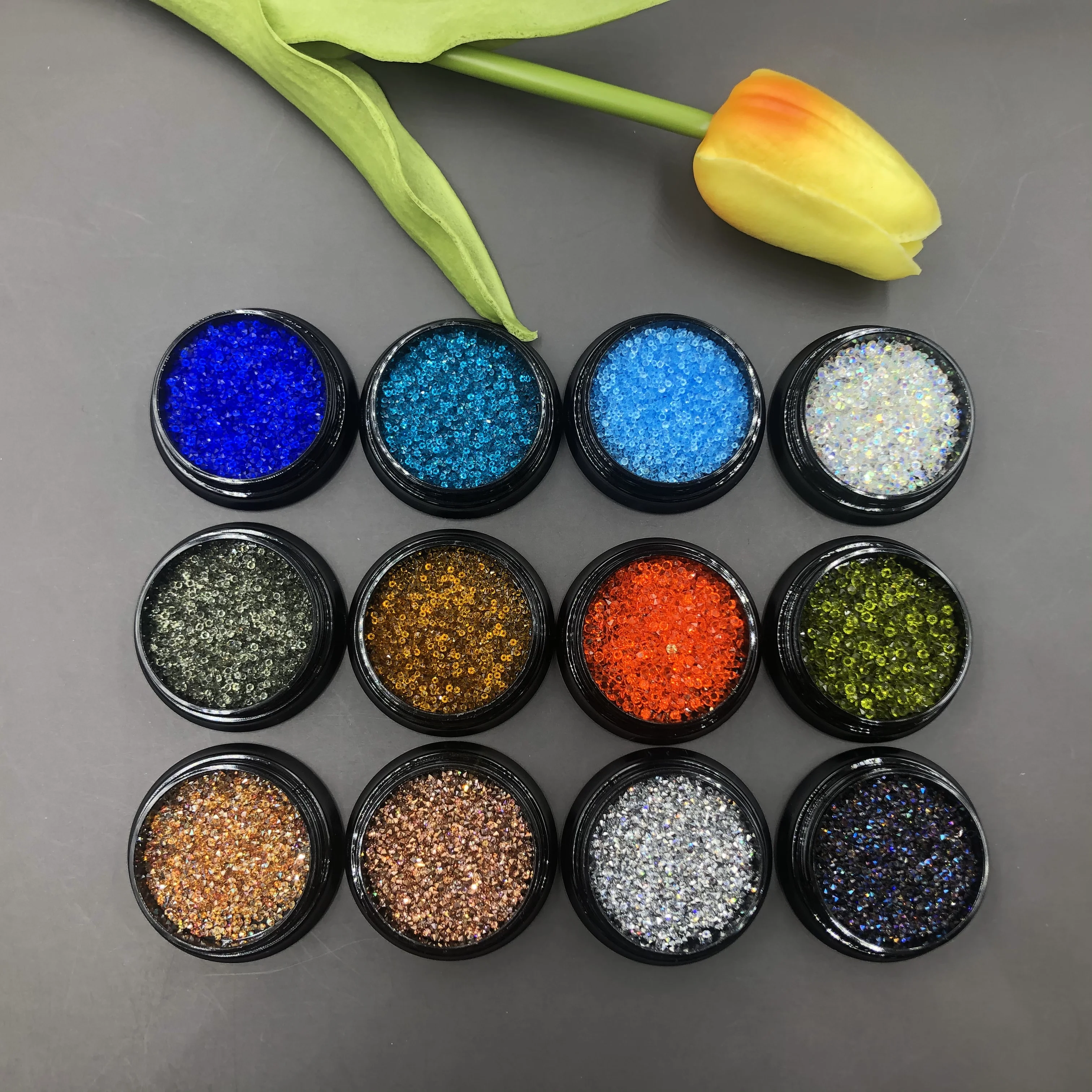 

Wholesale Diamond Pointback Nails Art Glass DIY 5D Round Loose Stone 1mm Rhinestone