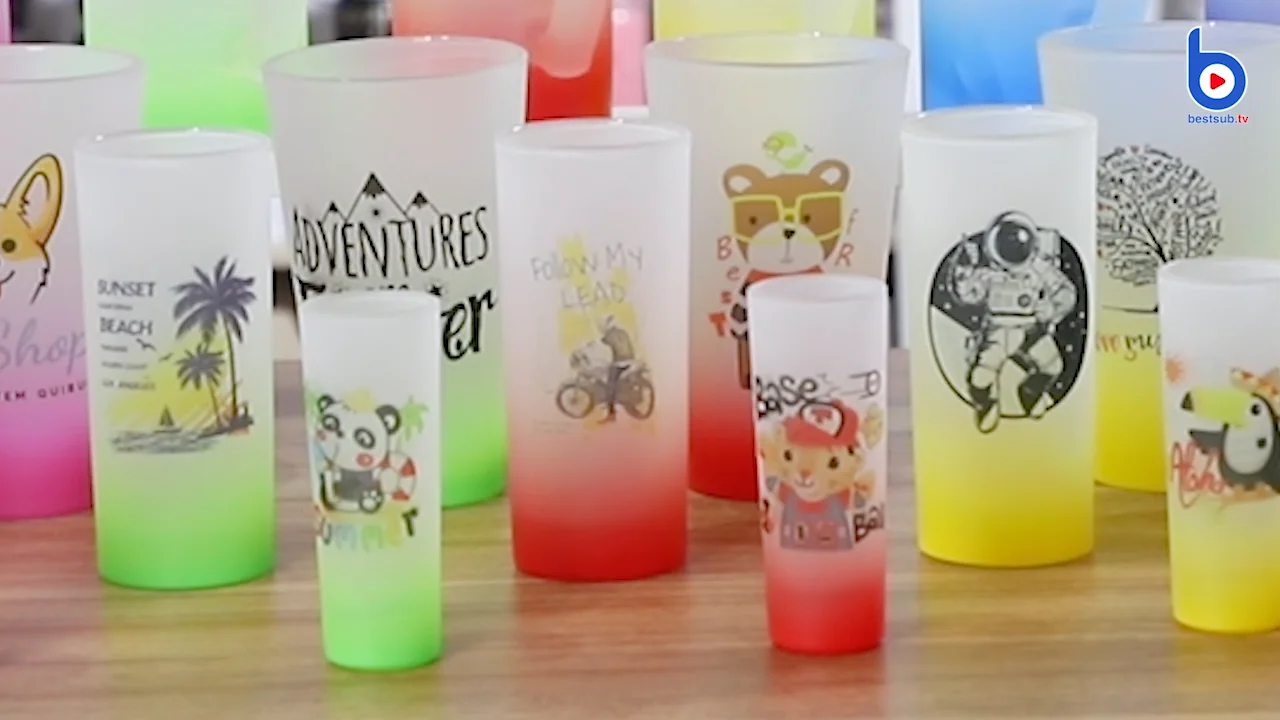 Bestsub Wholesale Sublimation Banks 3oz Mug Gradient Rainbow Color