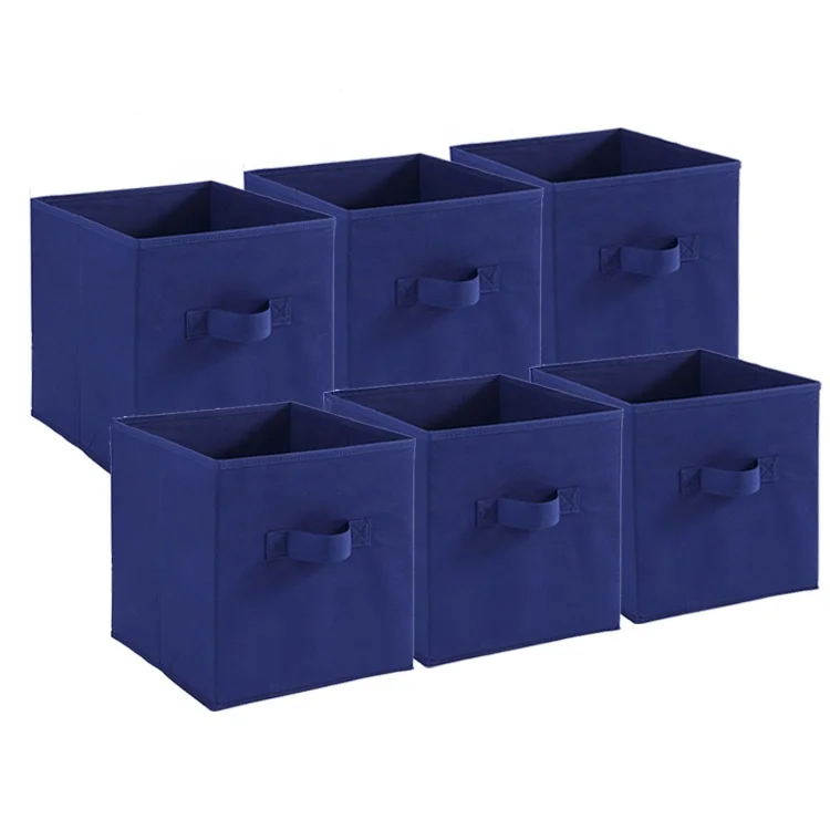 

Free Sample 10.5*10.5*11inch Foldable Fabric Bin Storage Boxes Cloth Folding Cube Storage, Multi-color