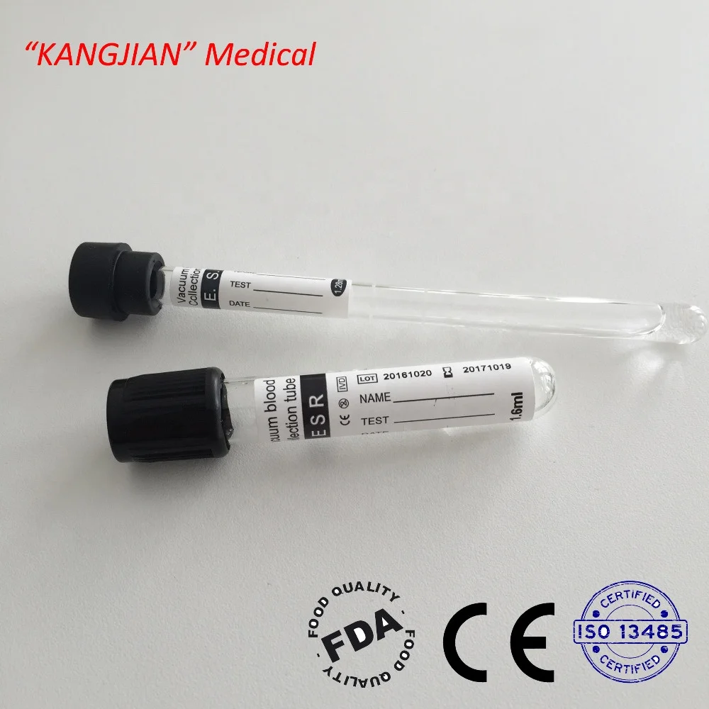 
Westergren esr vacuum blood collection tube 