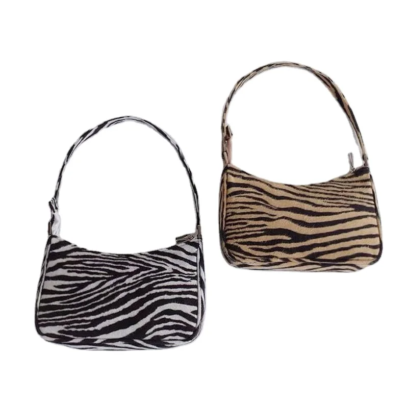 

Newest Downy Zebra-print Armpit bags for ladies Autumn Winter Cool Fashion Women Shoulder Chic Bag for girls, Picture