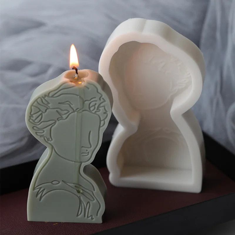 

Silicone Human Form Candle Mold for Aromatherapy Candle Handmade DIY Making, As the picture