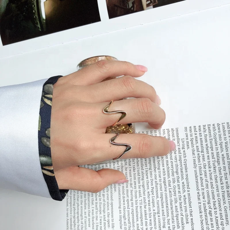 

100% 925 sterling silver Fashion exclusive new style ring curve ripple rings for women Wholesale