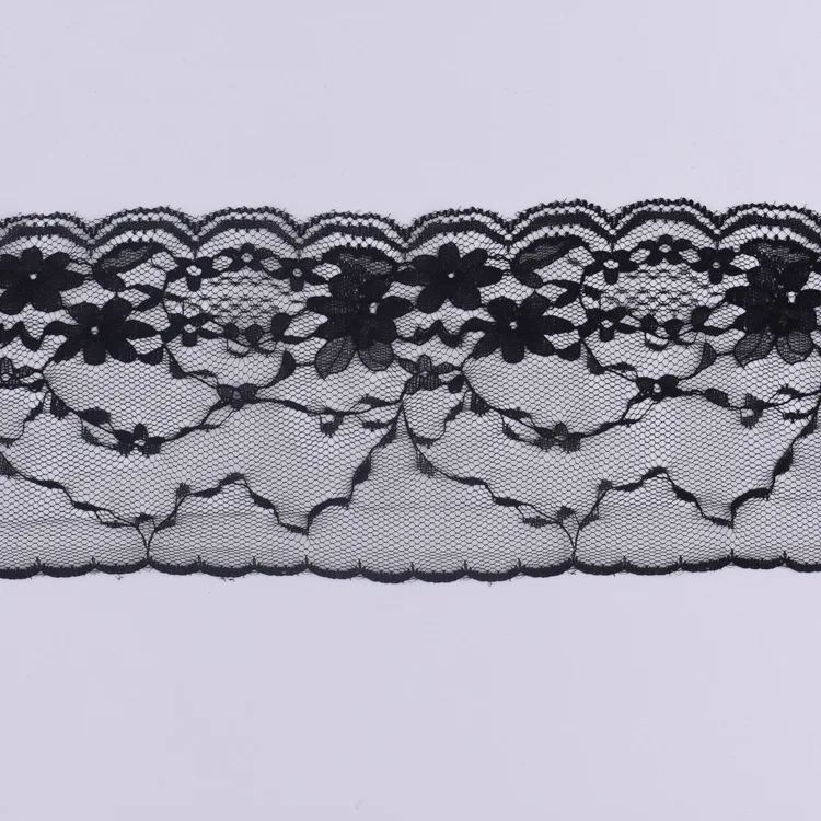 

Hot Sale Wholesale Manufacturer Polyester Embroidery Trimming Lace,Black lace trim For Dress