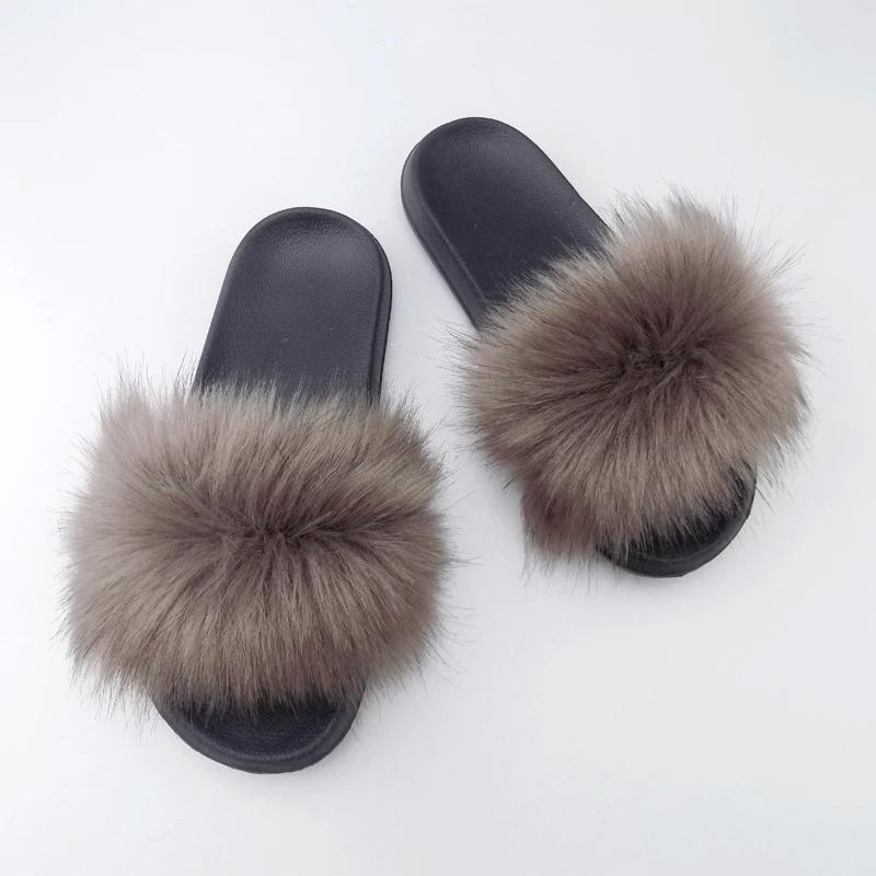 

Wholesale fur sandals spring indoor slipper slides ladies, Red ,black ,green ,orange ,brown and so on