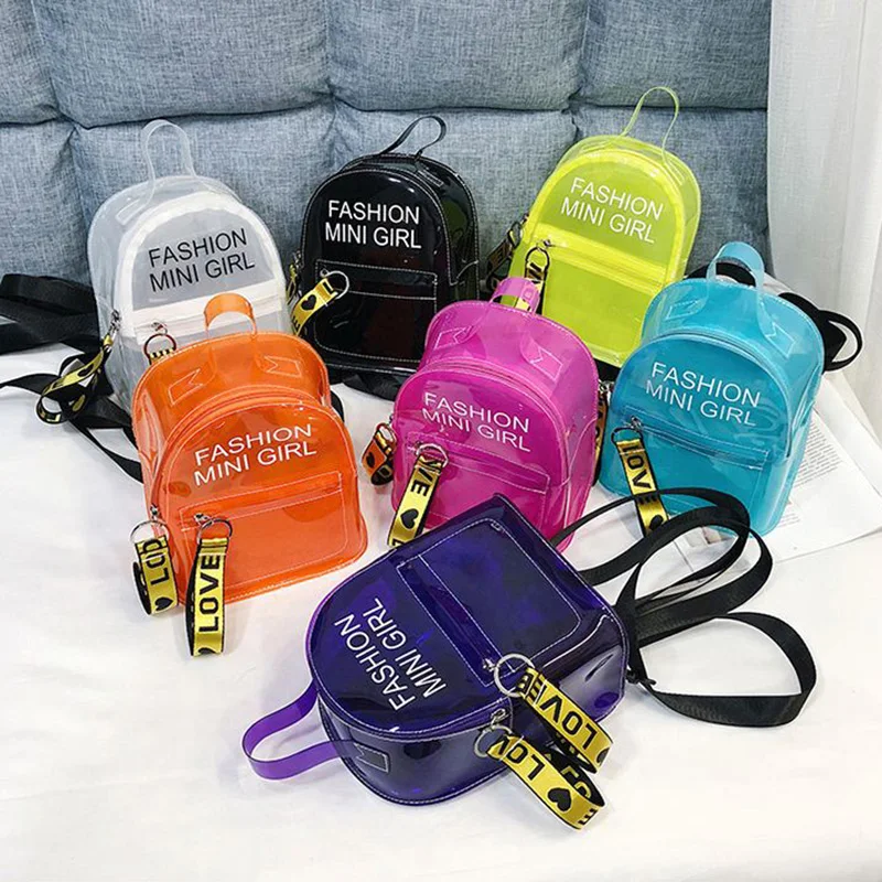 

2020 Trending Women PVC Jelly Backpack Shoulder Bag Female Clear Transparent Girls Fashion Crossbody Handbag