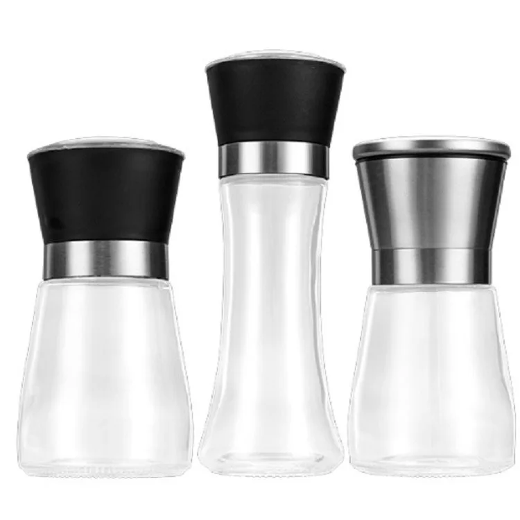 160ml glass spice grinder salt and pepper grinder mill set Adjustable pepper grinder jar, Customized