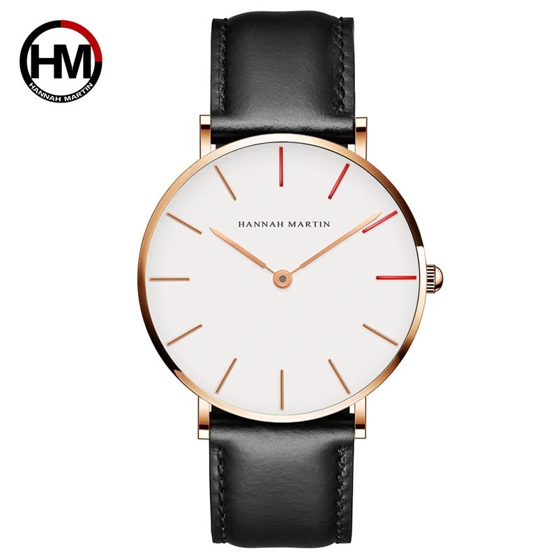 

HM-1230-BR 2019 Mens Leather Nylon Strap Simple Watches 40mm DW Style alloy men watches quartz