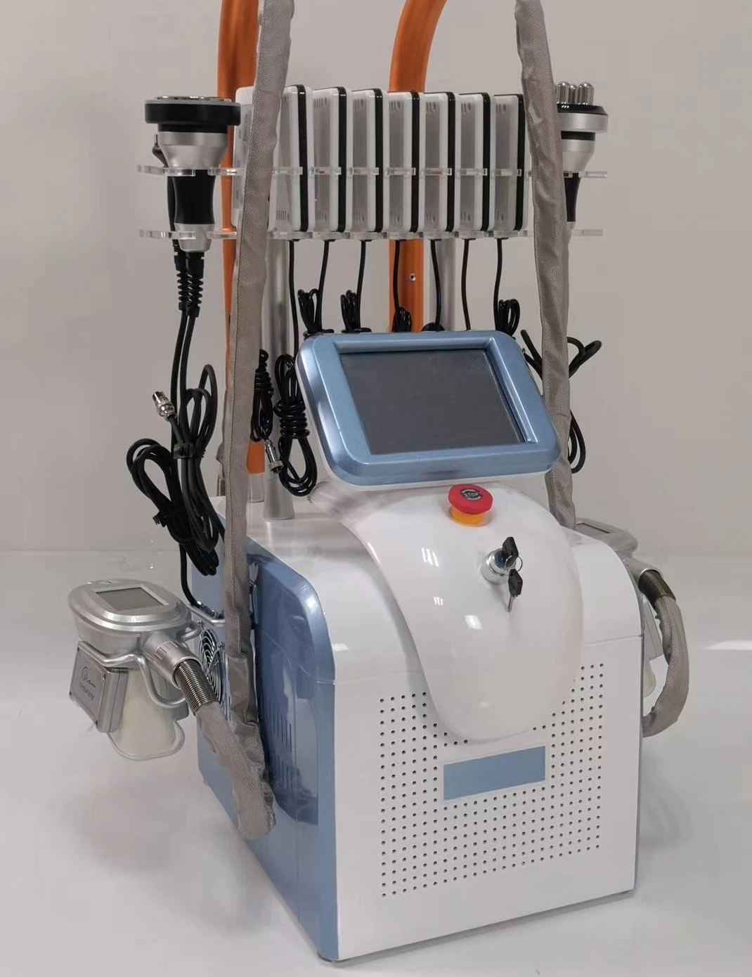 

40k Deep Heating Radio Frequency Physiotherapy Equipment Newest Portable 9in 1 Head Power Style Technical Face 360cryo