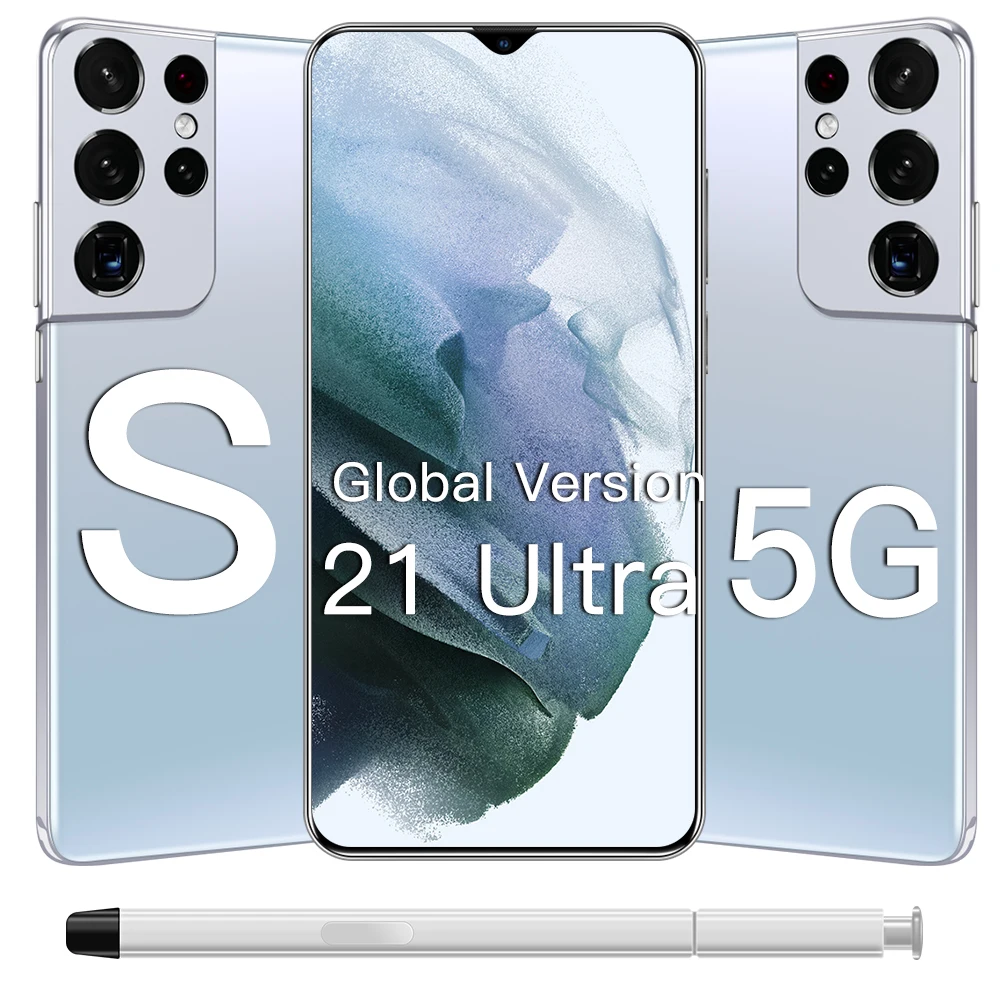 

New Unlocked S21 6.7 inch Smartphone Dual SIM Card Face ID Unlock Android 11 12GB 512GB Celulares S21 Ultra Smart Cell Phone