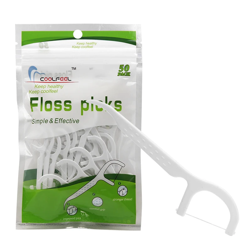 

Wholesale dental floss picks manufacturing flosser tooth cleaning dental sticks floss, White or customized