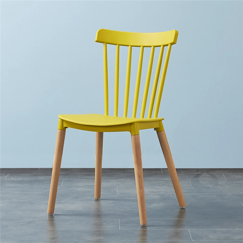 
China Supplier Home Furniture Factory Wholesale Dining Room Chair, Cheap Price Plastic Stacking Dining Chair With Beech Wood Leg 