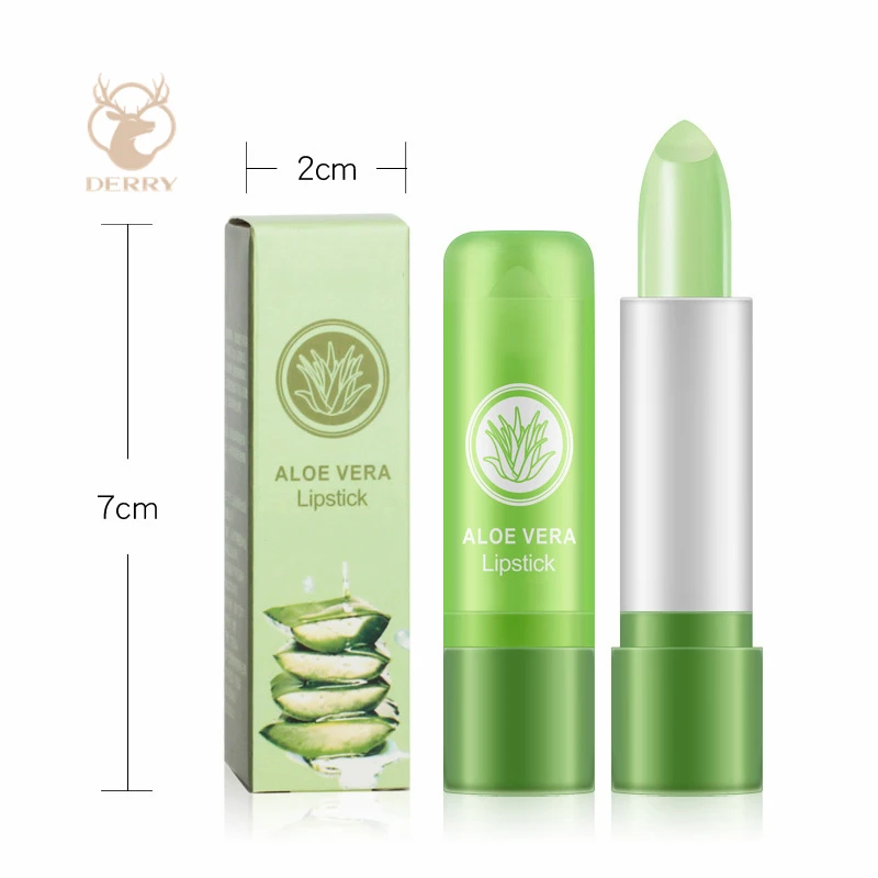 

Deery Aloe Vera Lip Balm Natural Moisture Temperature Change Color Lipstick Anti-aging Protection Discolor Lip Balm Lips Care