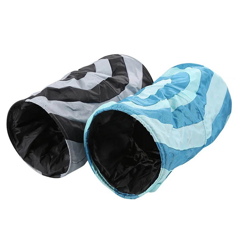 

Comfortable And Breathable Cat Tunnel Collapsible Short Pet Channel Toy Interactive Pet Supplies, Black,blue