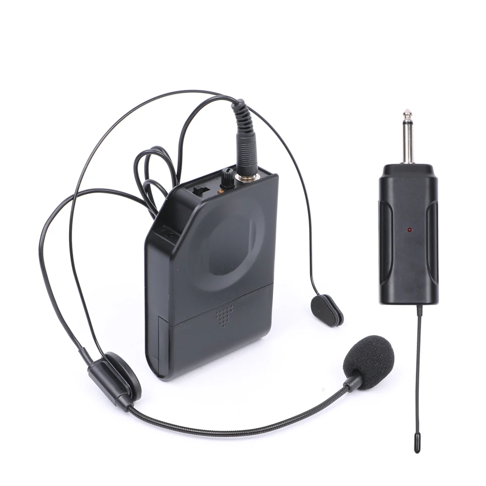 

Headset Mic Collar 6.5mm speaker Lavalier Lapel Wireless Microphone For pa system mixer Teacher Interview Church streaming, Black