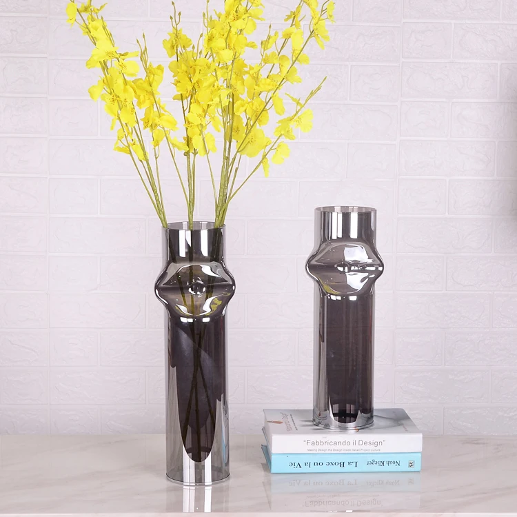 

MODERN TABLE TOP HOME DECORATIONS SILVER PLATED GLASS VASE