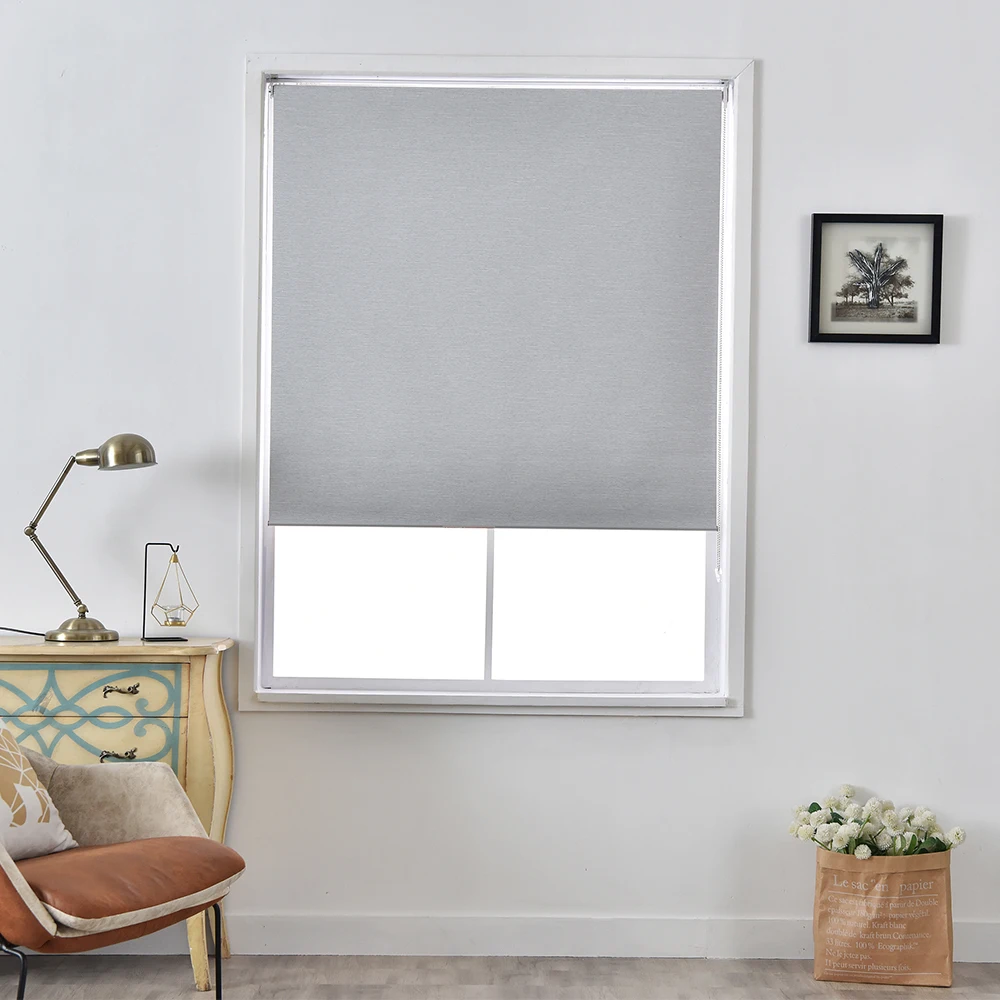 

Blackout light grey shades roller cortina rolling window curtain shades, Customer's request