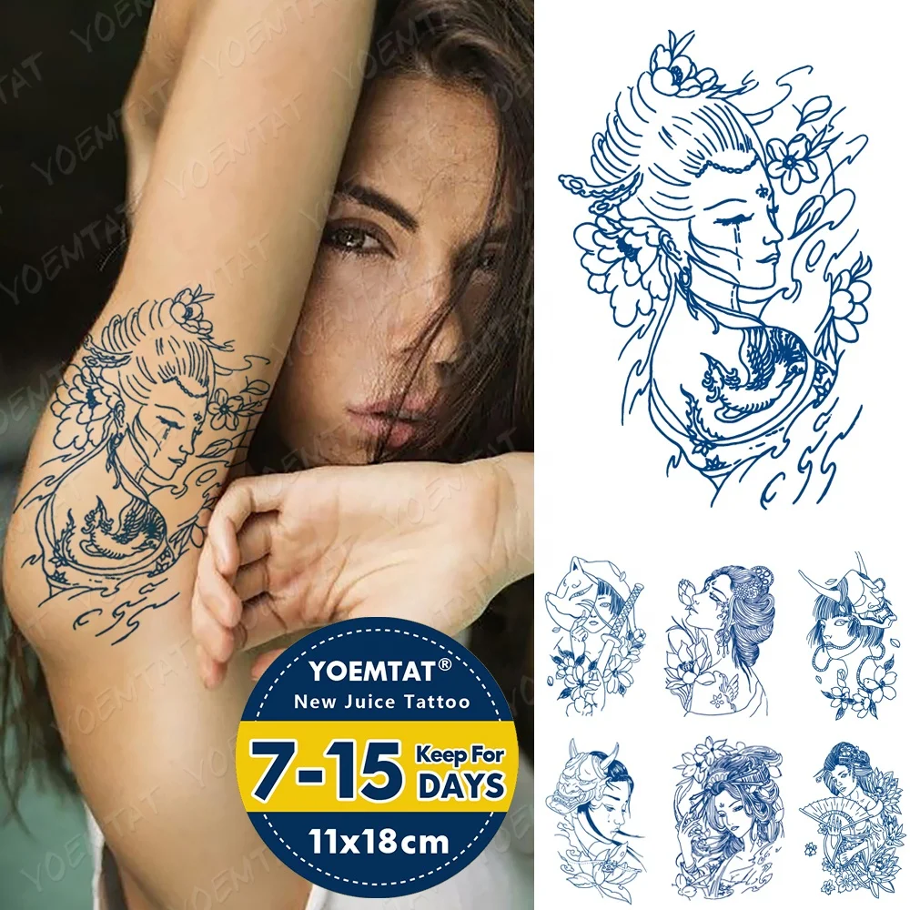 

Customized juice lasting 2 weeks semi permanent tatto sticker women, Cmyk