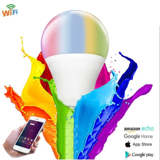 China E27 Smart Bulb 10w Wifi Energy Saving Mi  Led Alexa Tuya Smart Bulbs Light Bulbs Rgb Colour Smart LED Bulb lights