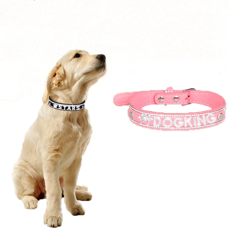 

New Fashion Rhinestone Diamond Pet Dog Puppy Collar Bling Adjustable Pet Collar, Customized color