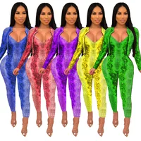 

Women Snake Skin Printed Clothes Snakeskin Jumpsuits Rompers 2 Piece Short Set Women Sexy