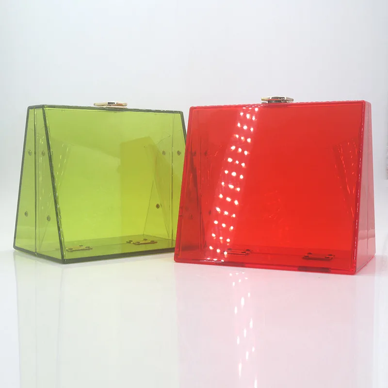 

Fashion transparent acrylic handbag evening dress dinner bag trapezoidal handbag