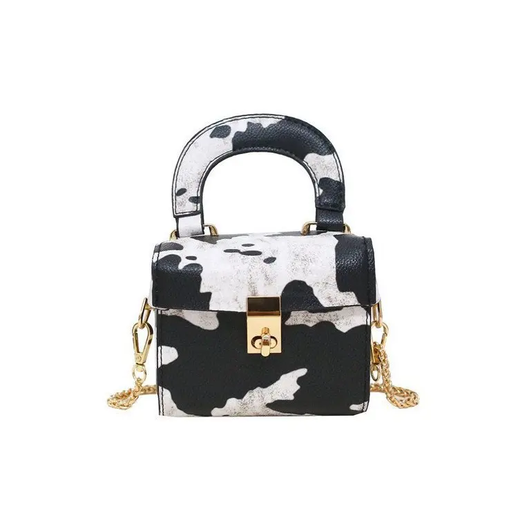 

2021 latest ins style women handbags square cow leopard zebra pattern hand bag chains sling bags for girls, Customizable