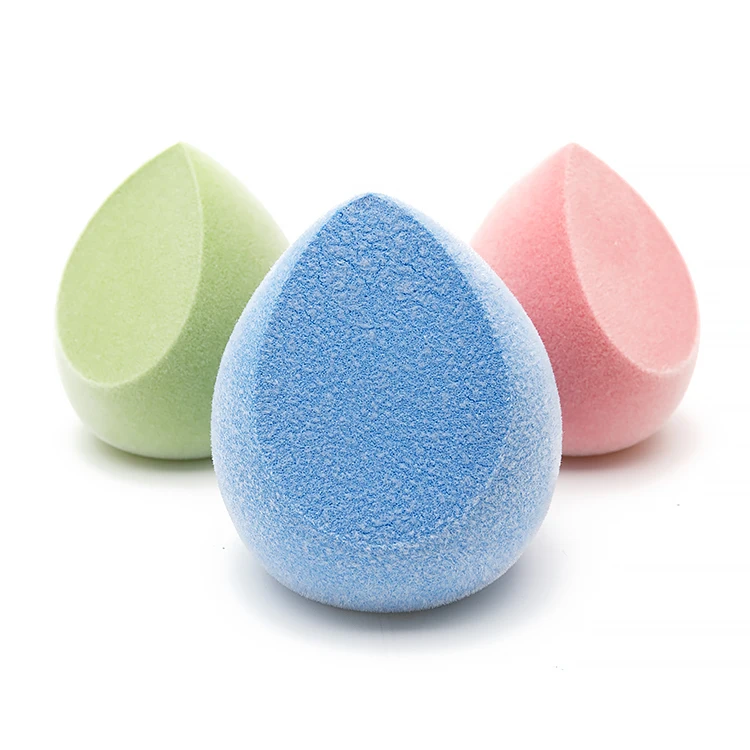 

1-4-11 new fluffy oval velvet waterdrop hydrophilic microfiber beauty makeup sponge, Multiple colors