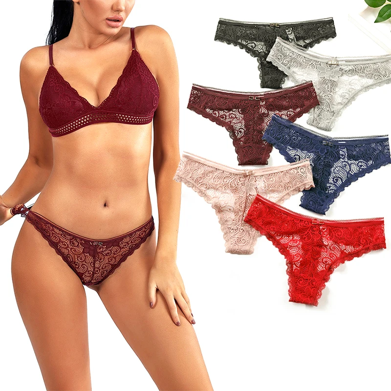 

Women's Lace Sexy Cotton Liner Fitness Sports Lady Thong Panties Transparent Thong Women's Sexy Lingerie Underwear Low Waist