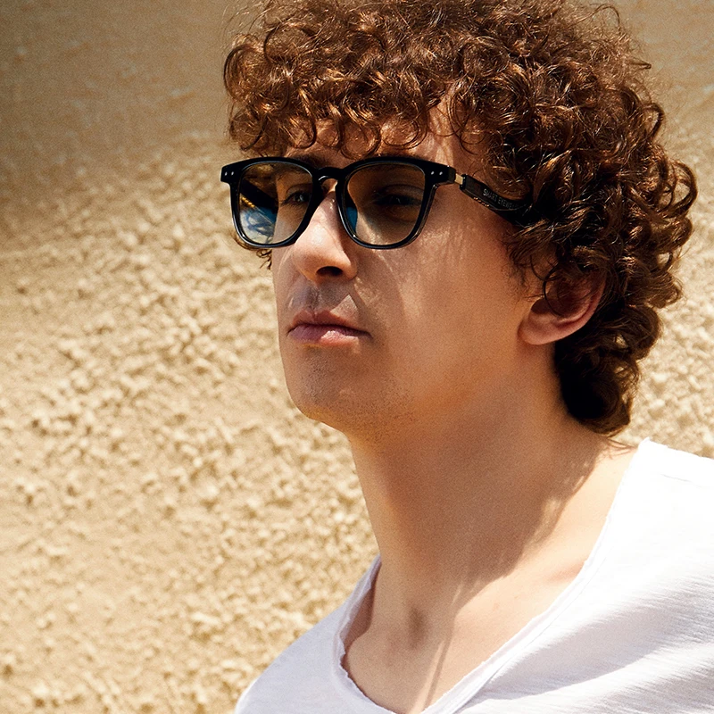 

2021 Wireless Compatible Blue Light Blocking Smart Glasses Smart Polarized Lens Blutooth Audio Sunglasses, Black clear