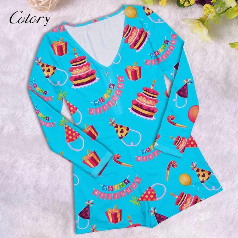 

Colory Duck Women Bodysuit Denim Shorts Romper, Picture shows