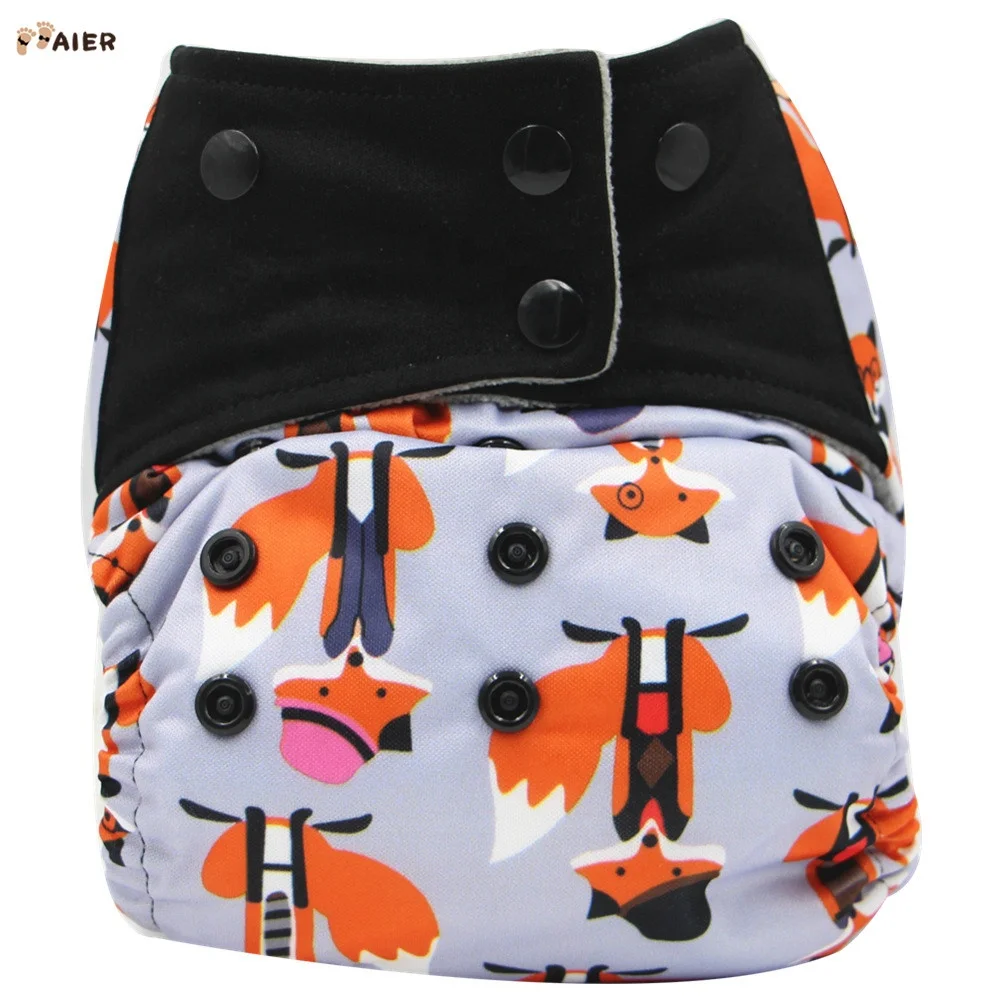 
Aier Wholesale AIO Cloth Diaper Fit For All Babies With Microfiber Insert 
