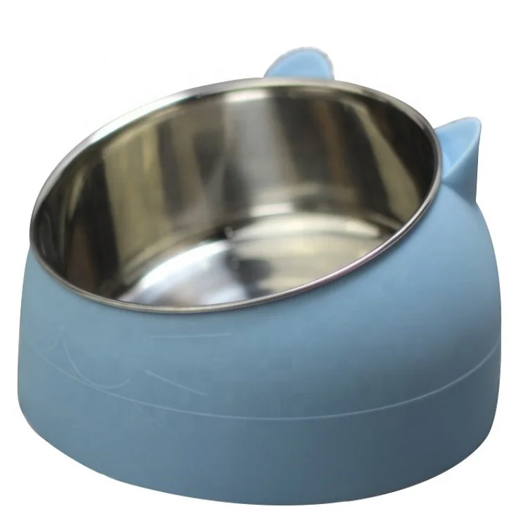 

Wholesale High Quality 15 Degrees Tilted Pet Feeder Bowl Stainless Steel Cat Dog Food Bowls