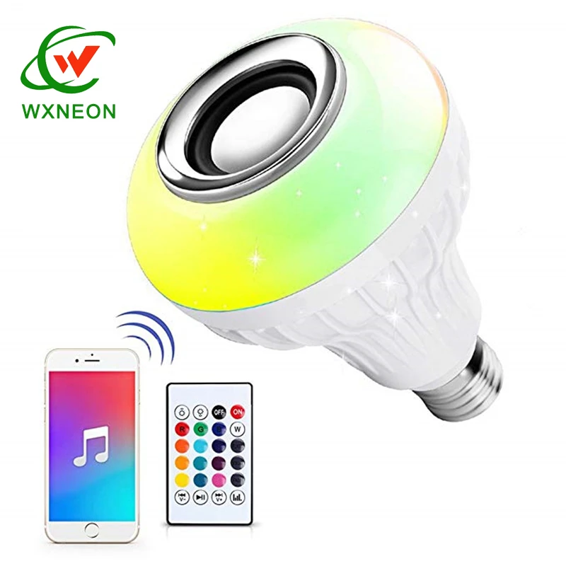 Color Changing Bluetooth Intelligent LED Music Speaker Bulb With Remote Control