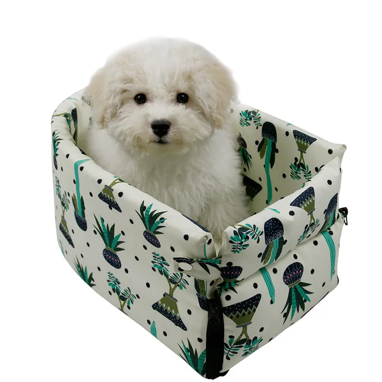 

New Design Easy Carrying Waterproof Foldable Small Pet Cat Dog Car Armrest Booster Seat with Safety Tethers, Printed
