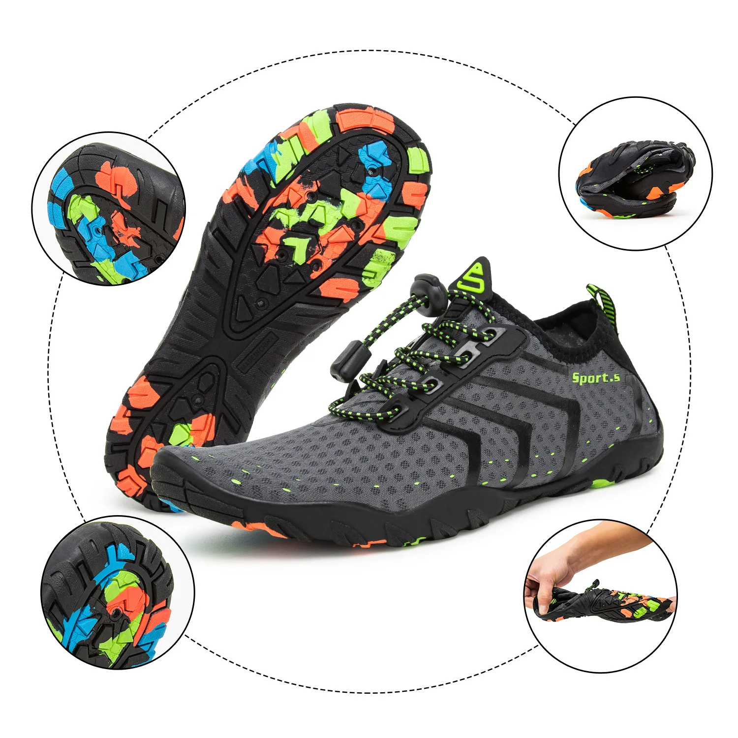 

Factory Direct Sales In Europe And America Hot Summer Travel Parent-child Beach Light Portable Soft Shoes Diving Swimming Shoes, Picture