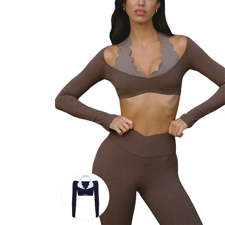 2-Piece Set弹力Breathable Moisture-Wicking Yoga Set