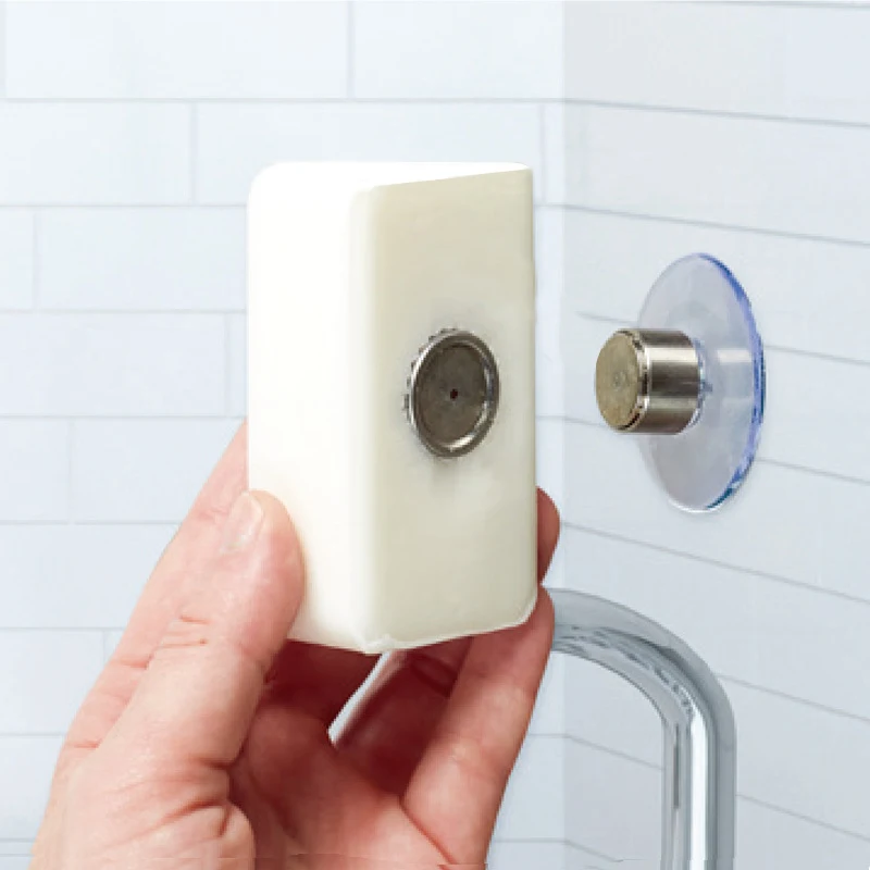 

Self Draining Stainless Steel Magnetic Soap Holder Shower Bathroom Kitchen Wall Mounted Suction Up Bar Soap Tray