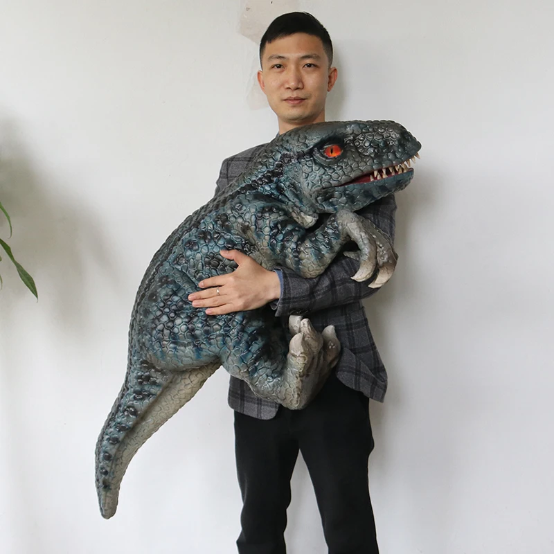 

hand control hot sale souvenir gift Soft Rubber skin Realistic Dinosaur Puppet for kids, Realistic simulation color