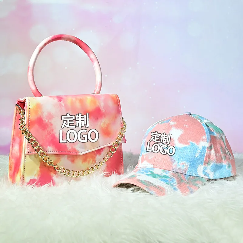 

Fashion women designer purse colorful handbags hat and purse set