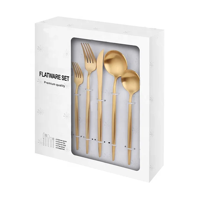 

Modern Gold Silverware Set, Mirror Polish Shiny Golden Cutlery Korean Cutipol GOA Kitchen Utensils Stainless Steel Flatware Set