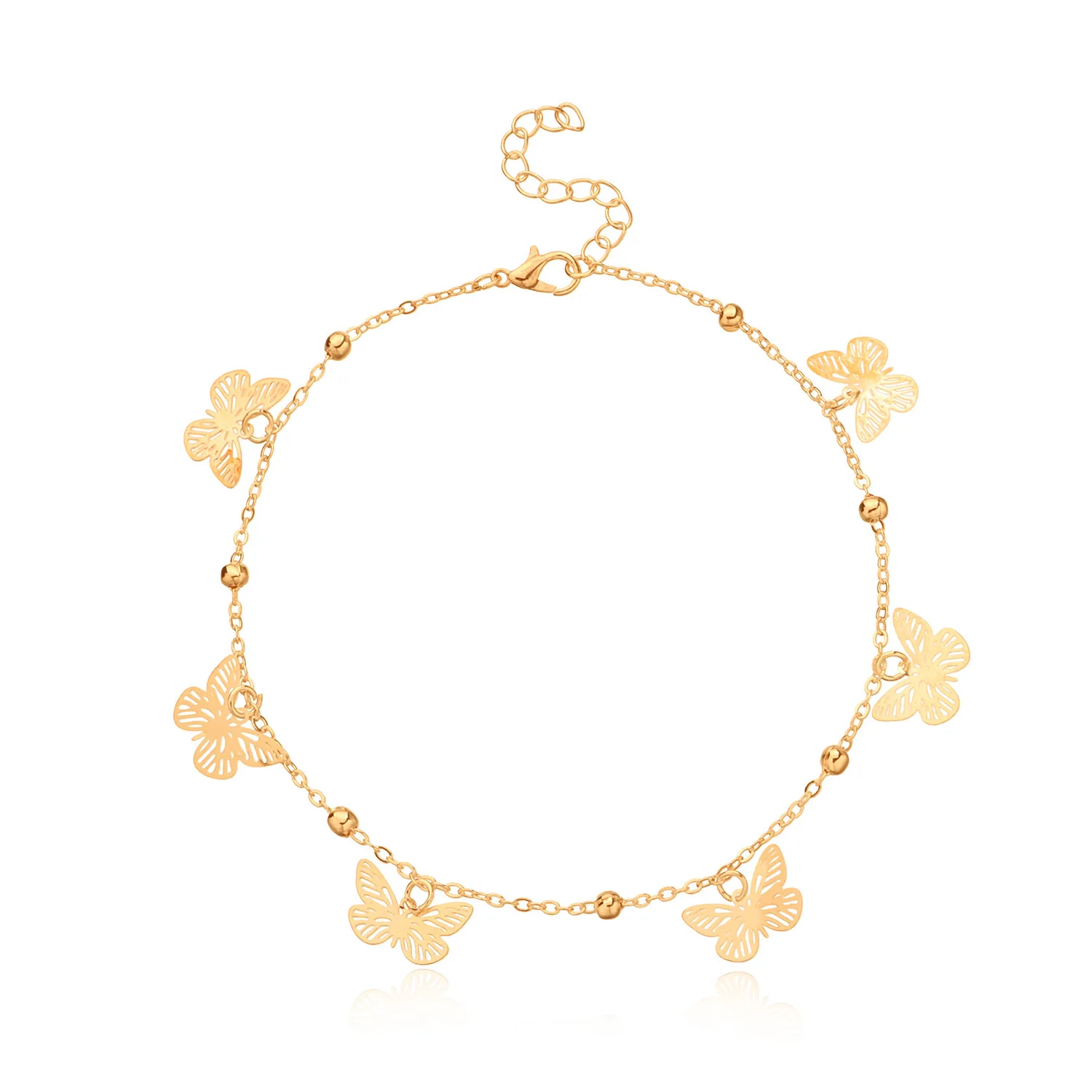 

KITI Customized Design High Fashion Butterfly Surround Design Gold Silver Plated Lady Anklet