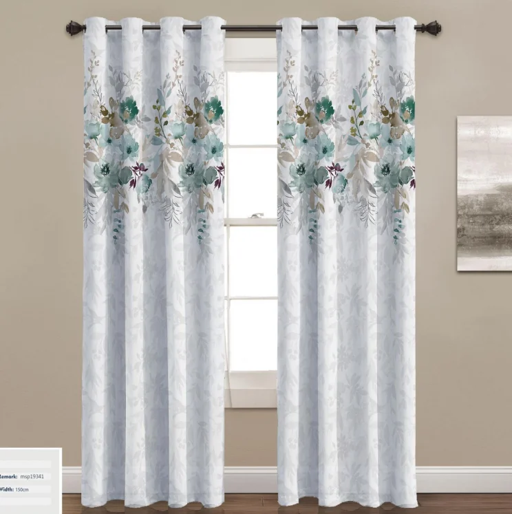 

Modern Top New Design 3D Digital Printed Soundproof Sublimation Blackout Curtains Sets For Living Room Customized