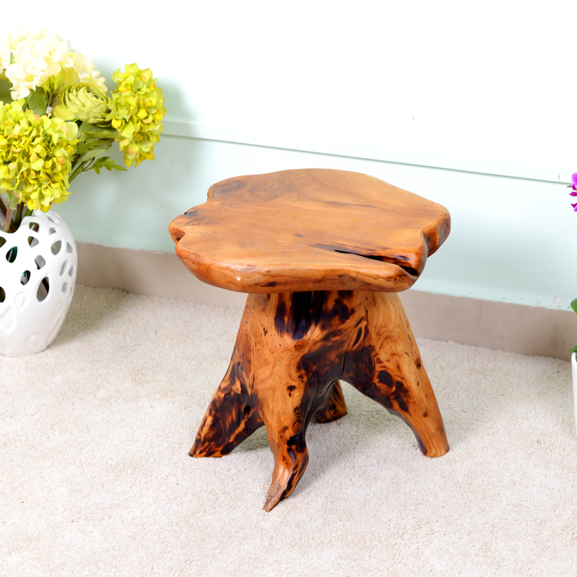 

Ecofriendly wood luxury stool for living room, Wood color