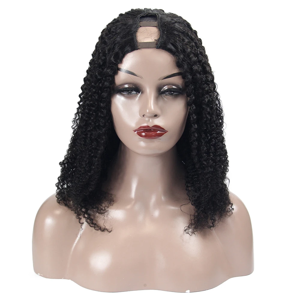 180% 4C Afro Kinky Coily 100% Vurgin U Part Human Hair Wig Brazilian Wholesale Cheap Wigs Human Hair Wigs Curly for Black Women