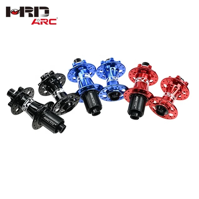 

MT-007F/R 2020 ARC new factory wholesale bicycle hubs 32 holes black red blue 100/135 100/142 thru axle cnc mtb bike hub, Can be customized