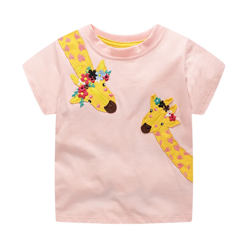 

Girls summer cute embroidered short sleeve top